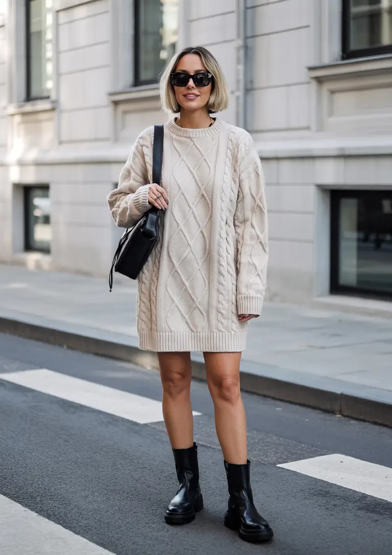 fall winter outfits 2025 Knit Dress Simplicity