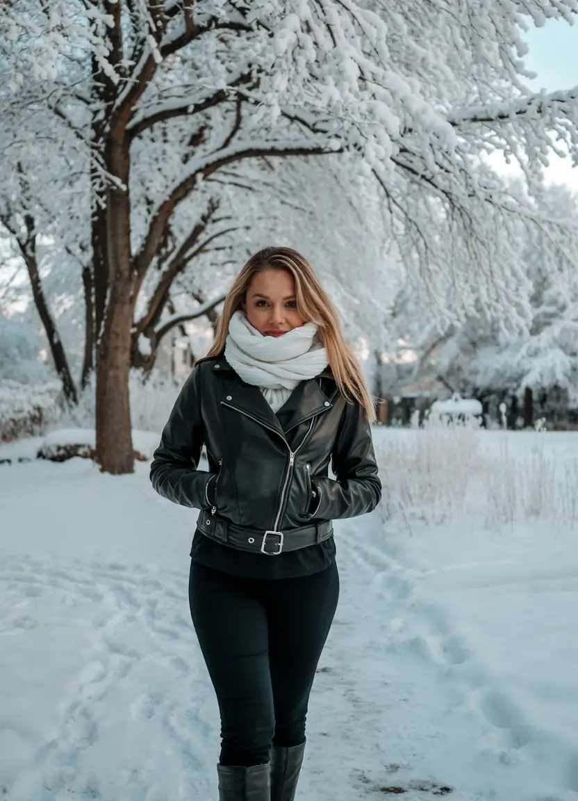 fall winter outfits 2025 Leather Biker Energy