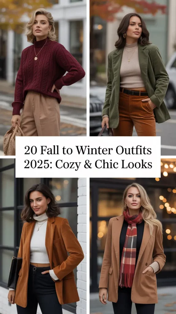 Fall to Winter Outfits 2025: Cozy & Chic Looks for Women