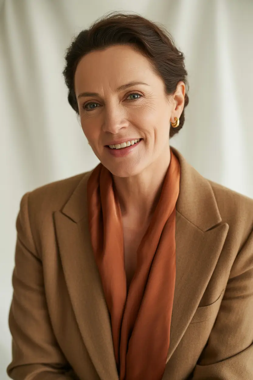 hairstyle-color-women-over-40-soft-brunette-updo
