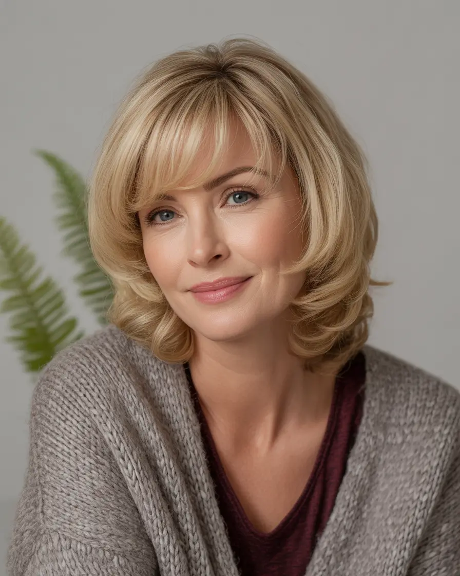 hairstyle-color-women-over-40-soft-blonde-layers-with-bangs