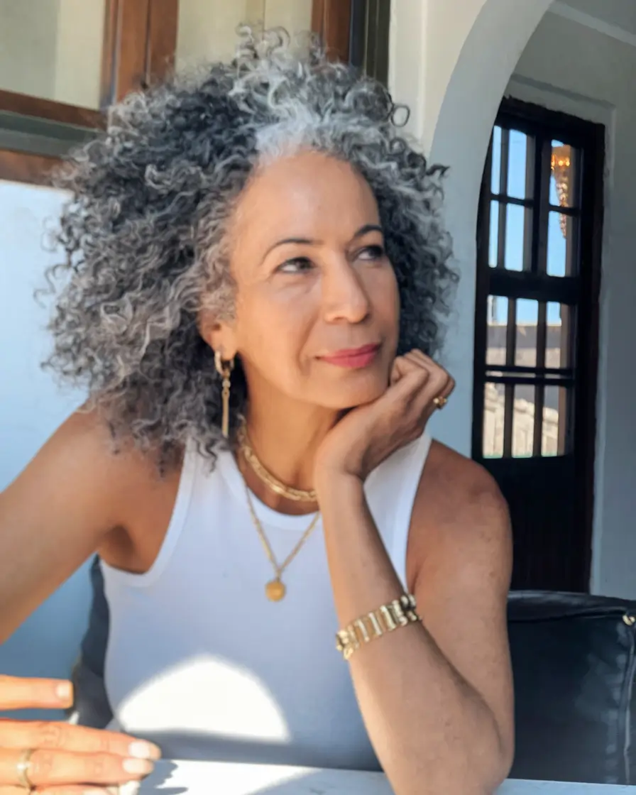 Hair Color & Winter Hairstyles for Women Over 50 2025-2026 Natural Coils with Silver