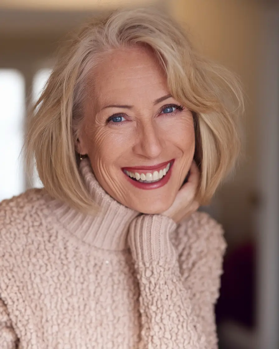 Hair Color & Winter Hairstyles for Women Over 50 2025-2026 Chic Blonde Bob