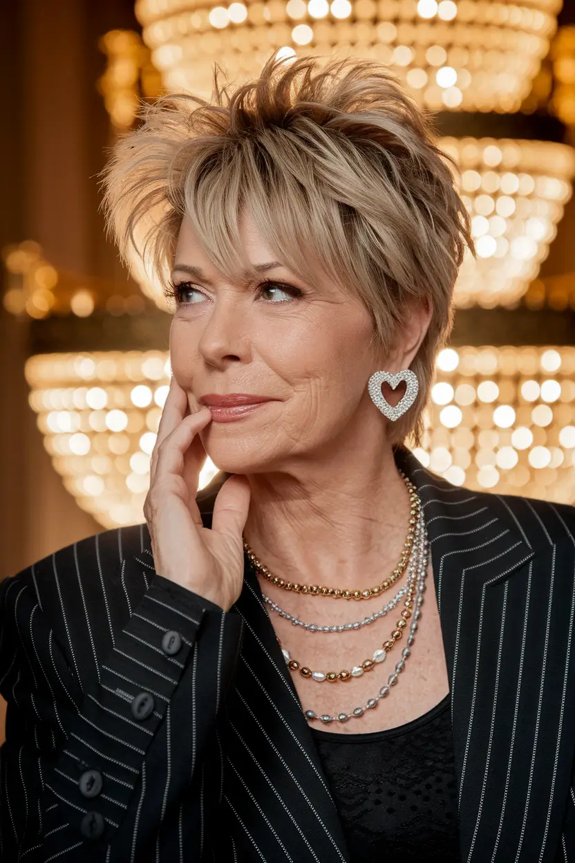 Hair Color & Winter Hairstyles for Women Over 50 2025-2026 Textured Pixie