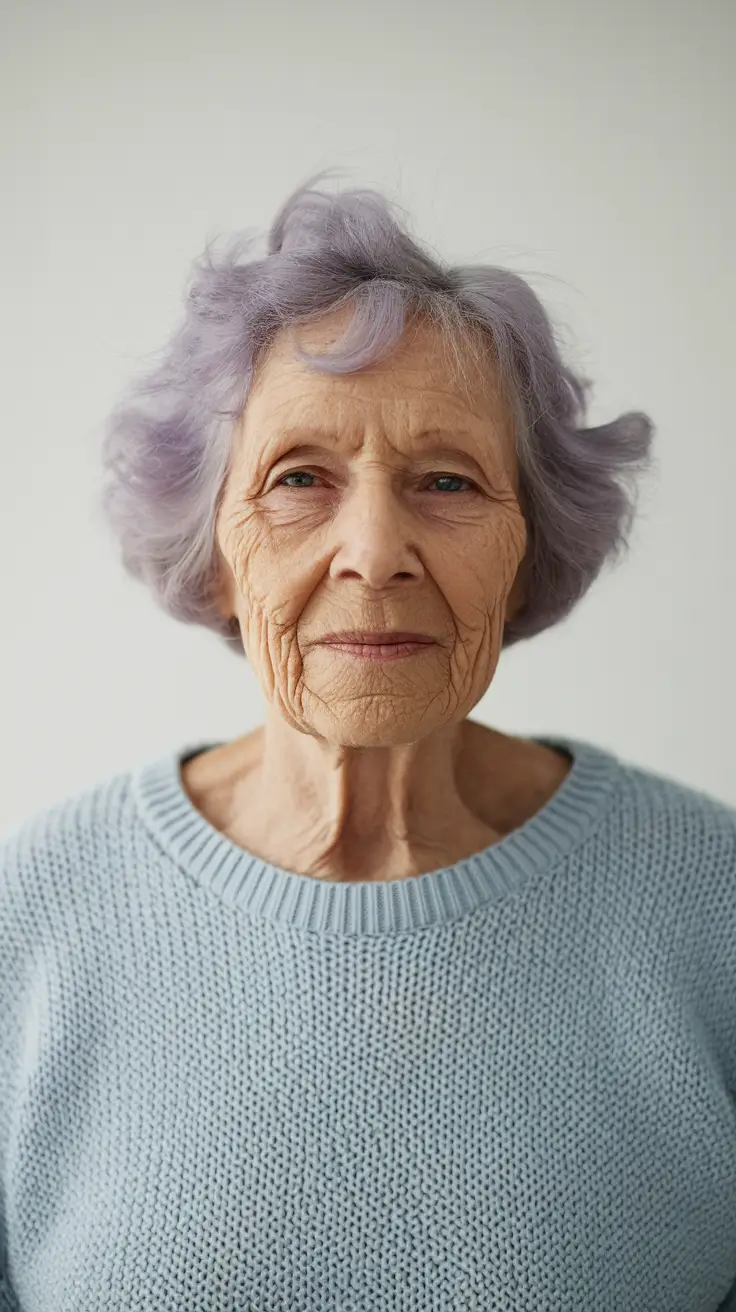 winter hairstyles and color for women over 60 Playful Pastel Lavender
