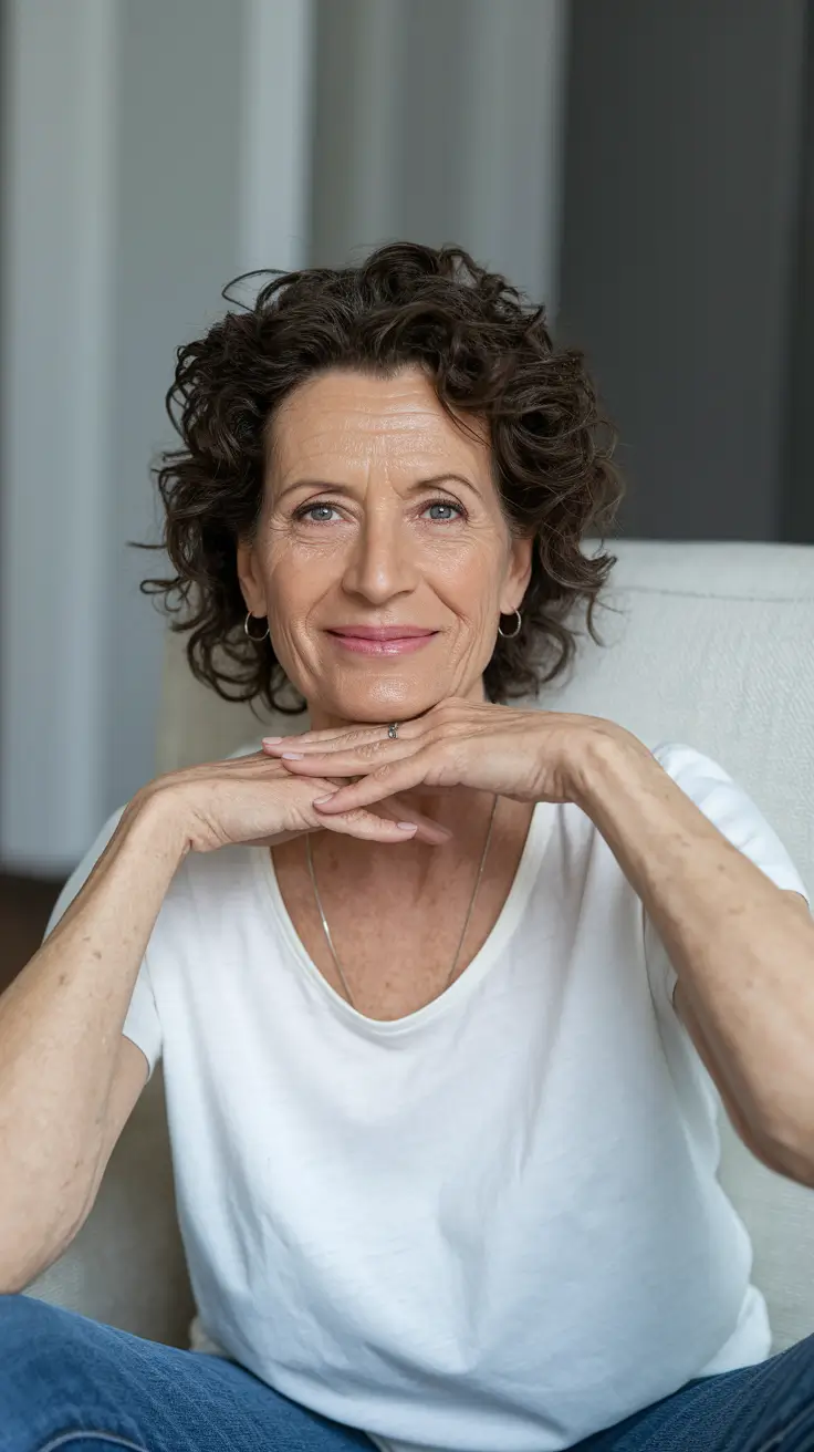 winter hairstyles and color for women over 60 Relaxed Natural Curls