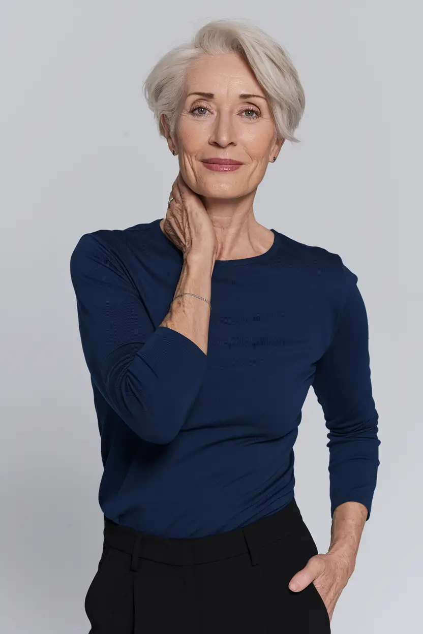 winter hairstyles and color for women over 60 Soft Silver Crop