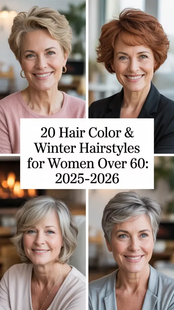 Hair Color & Winter Hairstyles for Women Over 60: 2025–2026 – Elegant Cuts, Modern Shades & Styling Ideas