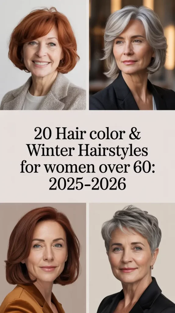 Hair Color & Winter Hairstyles for Women Over 60: 2025–2026 – Elegant Cuts, Modern Shades & Styling Ideas