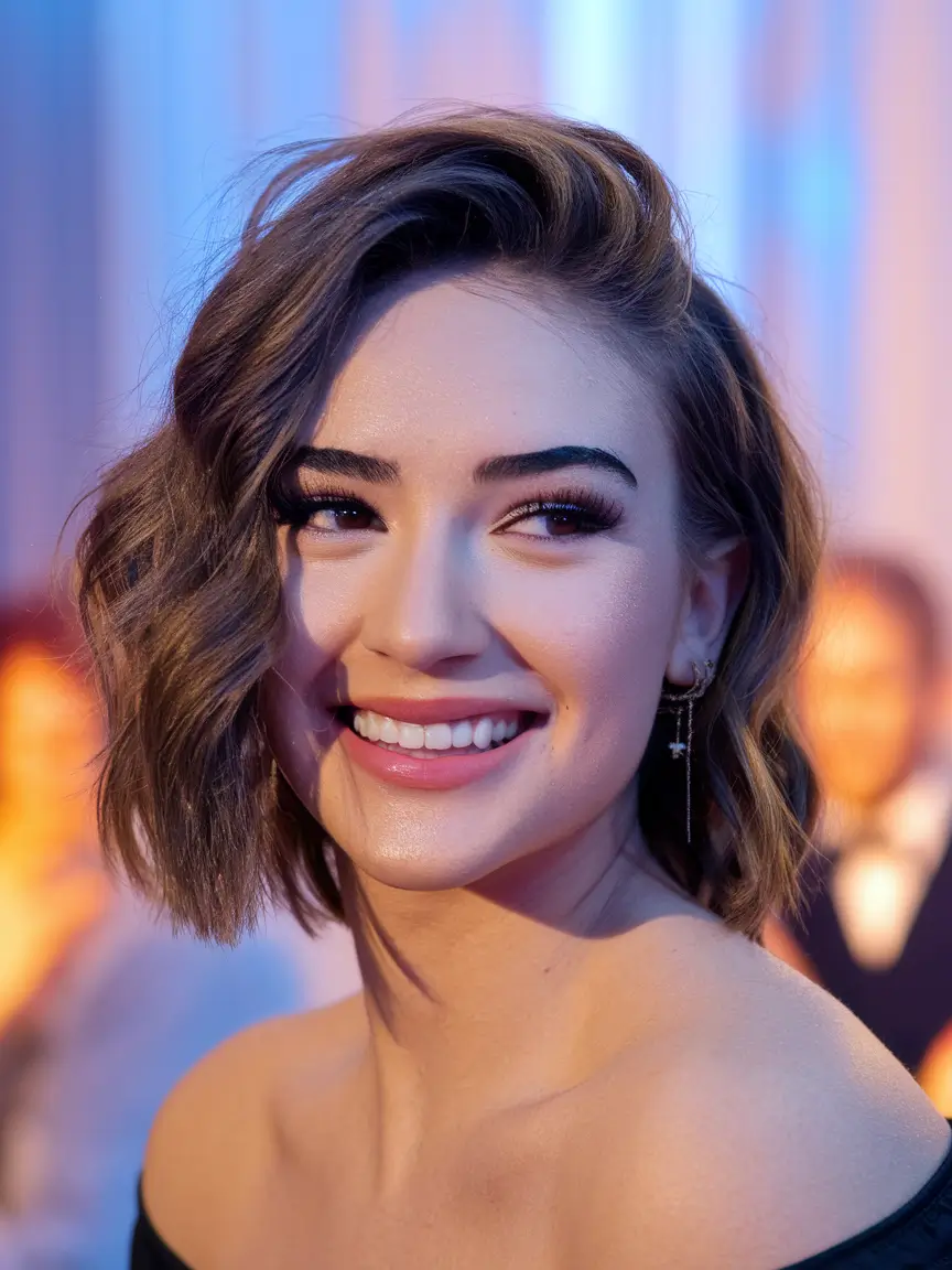winter haircuts medium round faces Asymmetrical Glam Waves