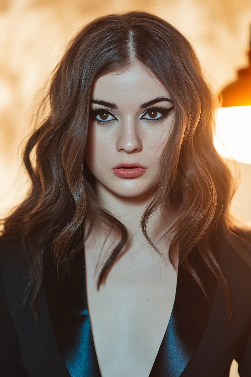 winter haircuts for long hair Dark Glossy Waves