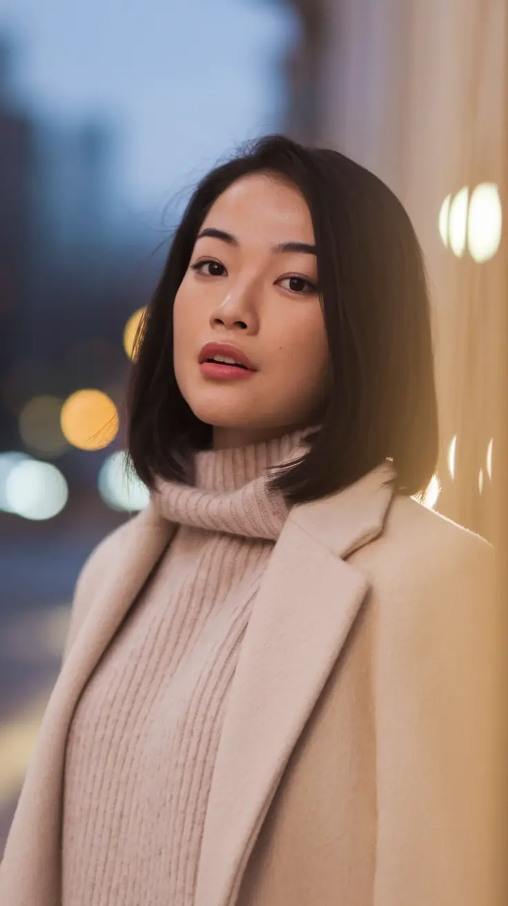 winter haircuts short Minimalist Chin-Length Bob