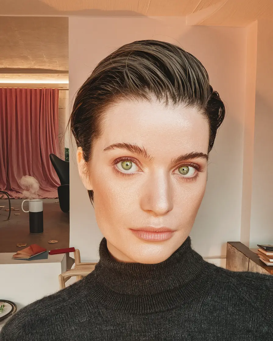 winter haircuts 2026 short Slicked-Back Pixie
