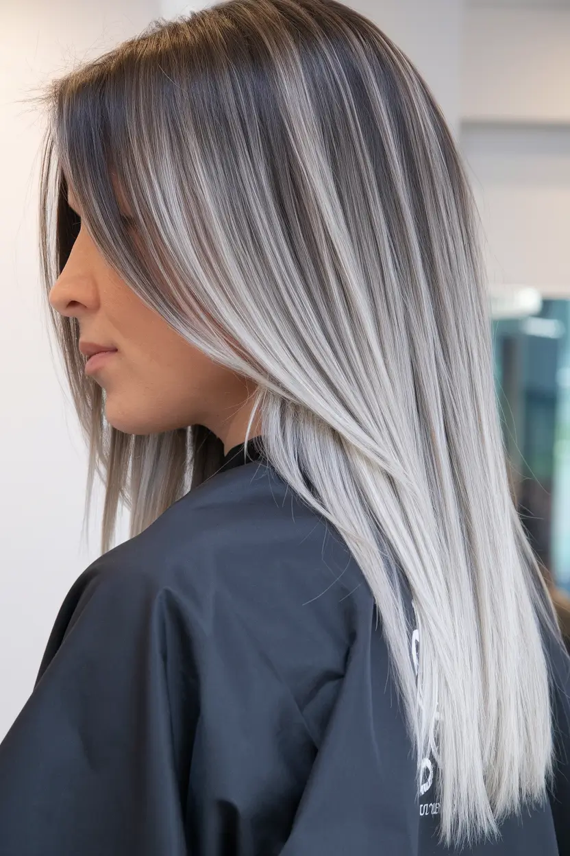 haircuts october 2025 Frosted Platinum Length