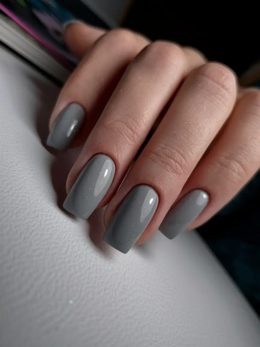 long fall nails trends Soft Grey Minimalism