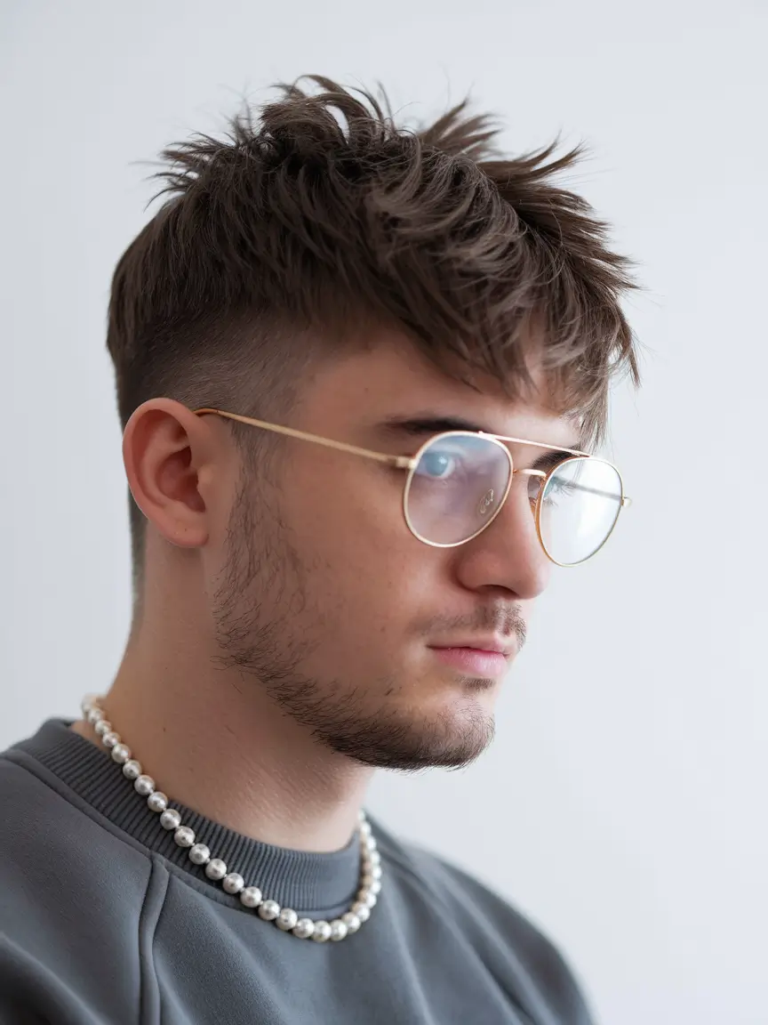 winter men's haircuts Edgy Taper with Textured Fringe