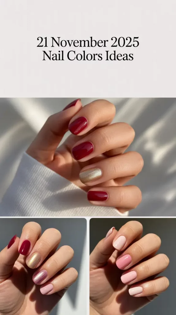 November 2025 Nail Colors Ideas: Cute Almond, Short Gel & Trendy Seasonal Designs