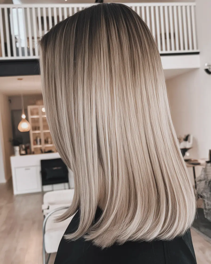 October Fall Hair Color Trends Cool-Toned Mid-Length Blonde