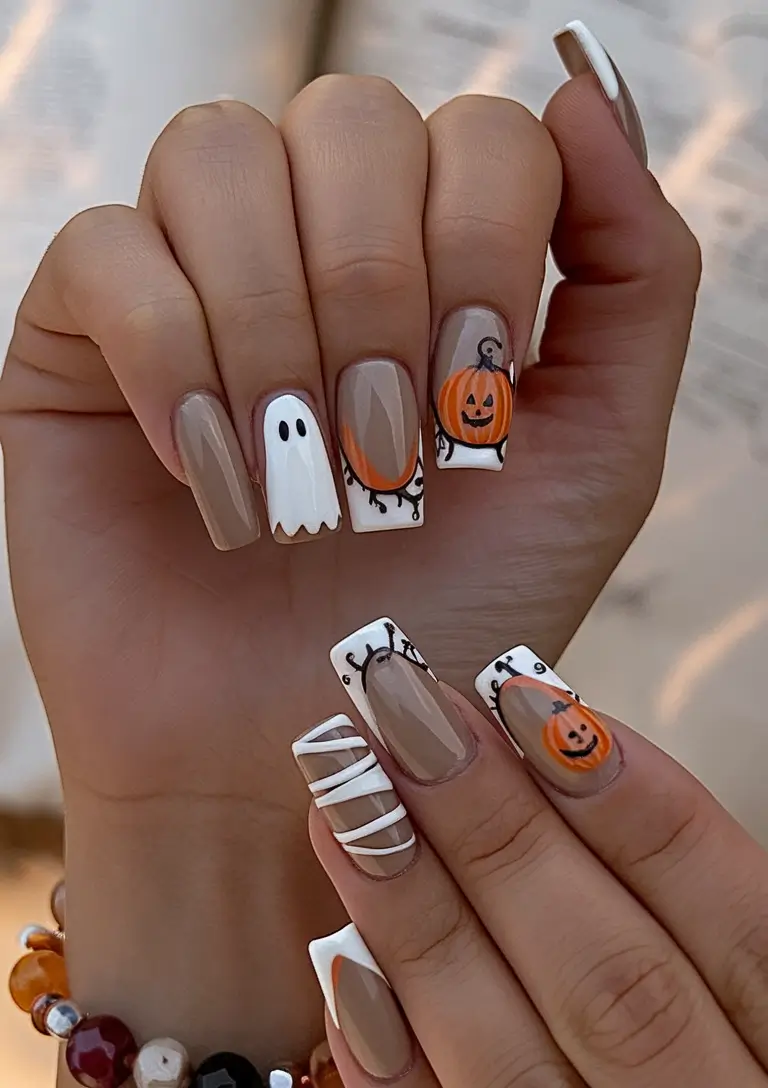 october nail colors 2025 halloween spirit nails