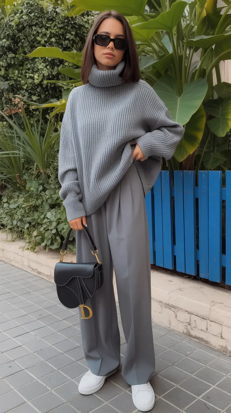 winter office outfits women 2025 Relaxed Monotone Comfort