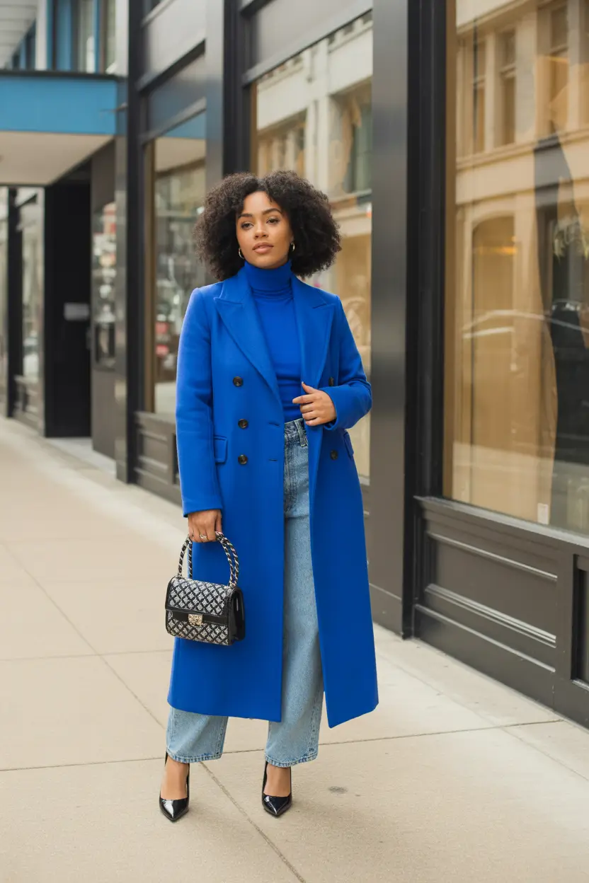 winter office outfits women 2025 Electric Blue Confidence