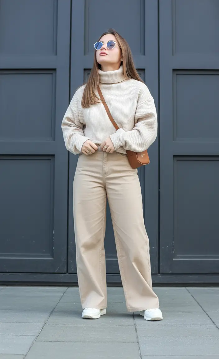 winter office outfits women 2025 Neutral Cozy Chic