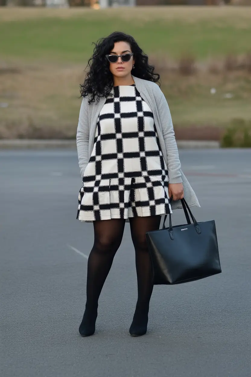 winter office outfits women 2025 Checkered Modern Classic