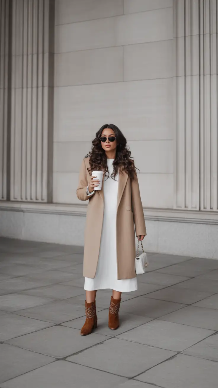 winter office outfits women 2025 Soft Neutrals in Motion