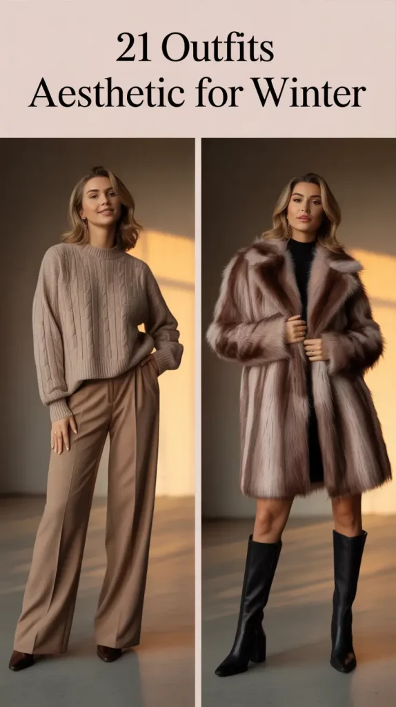Outfits Aesthetic for Winter 2025 - 2026: Chic Warm & Cool Style Ideas