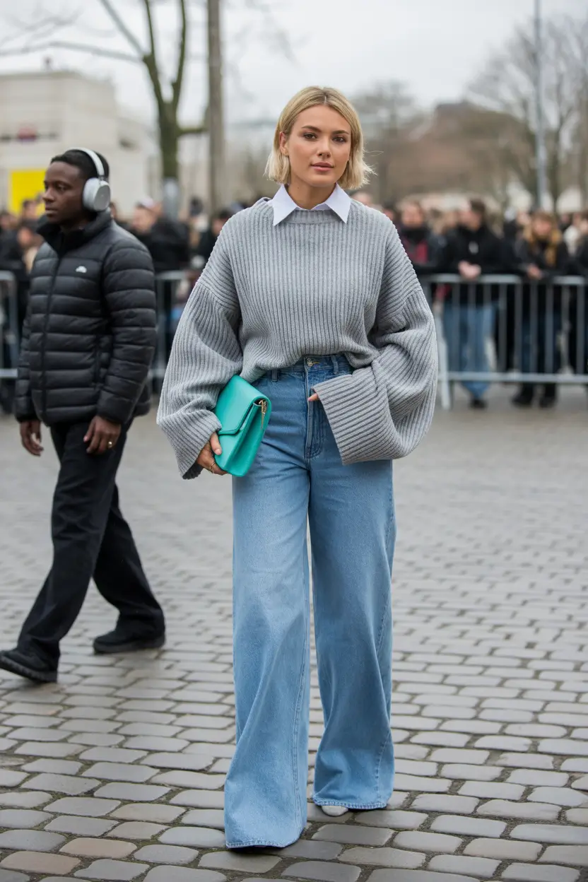 Outfits for Women Over 40 Winter 2025 2026 Knit Denim Casual