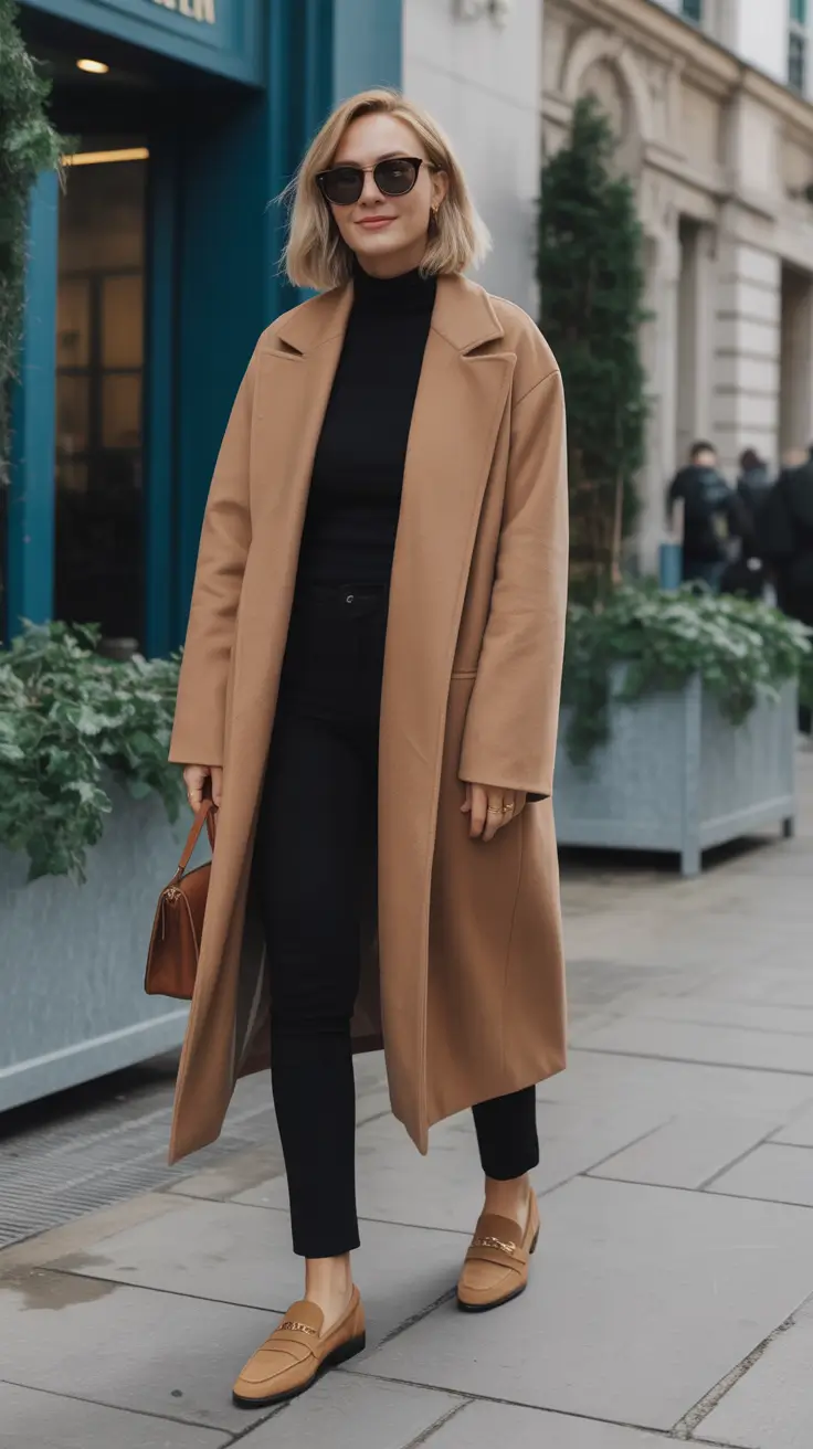Outfits for Women Over 40 Winter 2025 2026 Camel Coat Classic