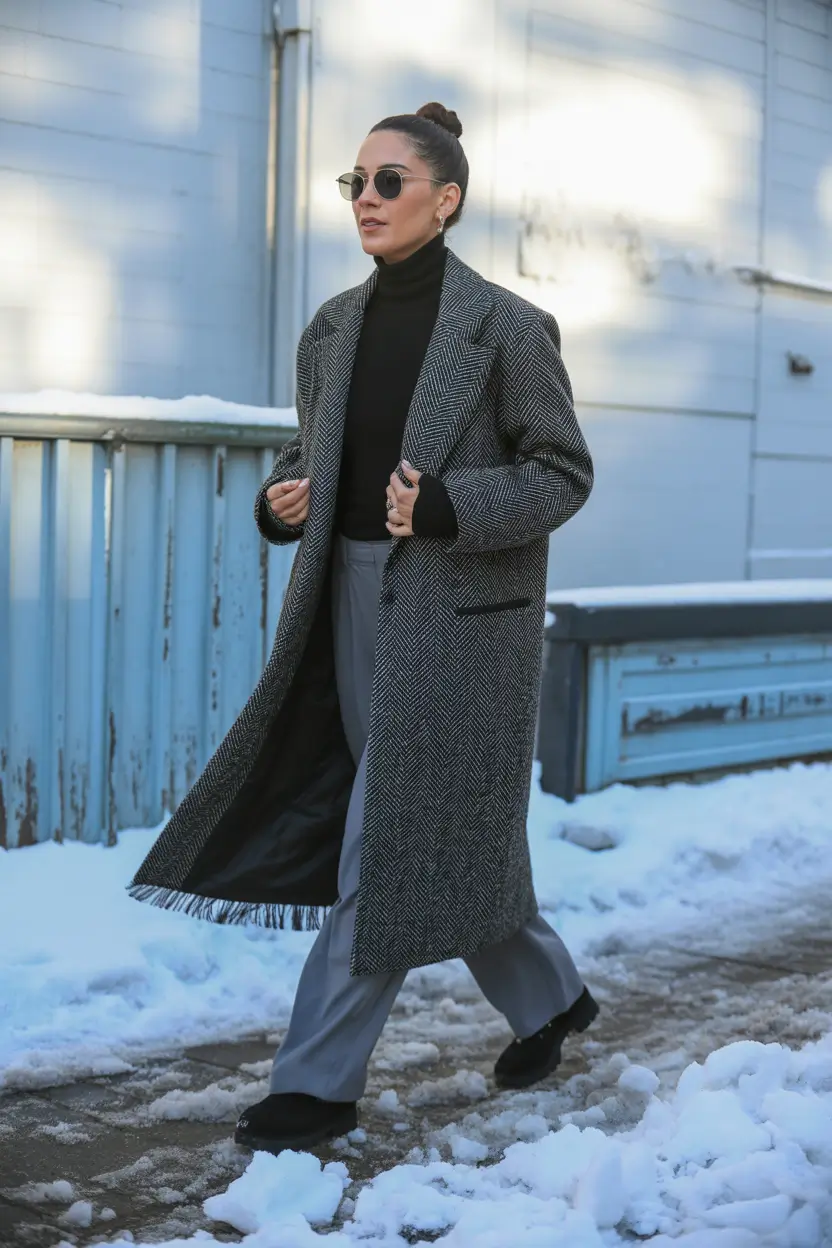 Outfits for Women Over 40 Winter 2025 2026 Herringbone Sophistication