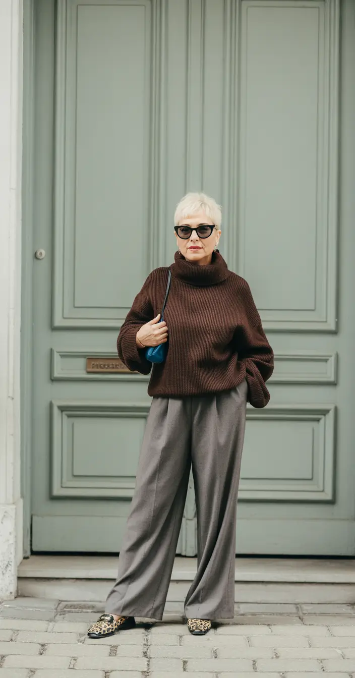 outfits for women over 50 winter 2025 2026 Relaxed Knits with a Touch of Bold