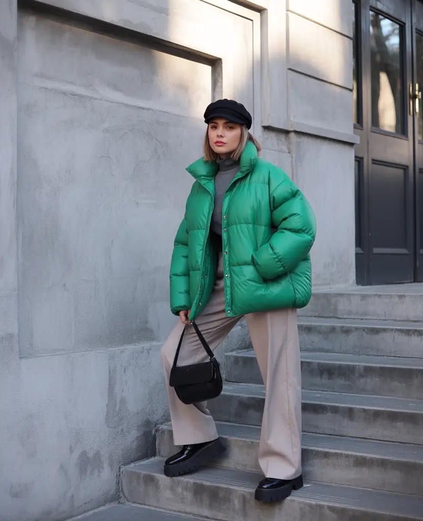 winter outfits Emerald Green for Bold Winter Days