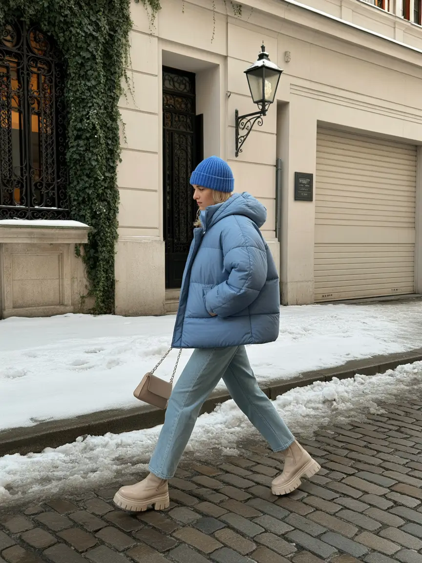 winter outfits Blue Skies in the Snow