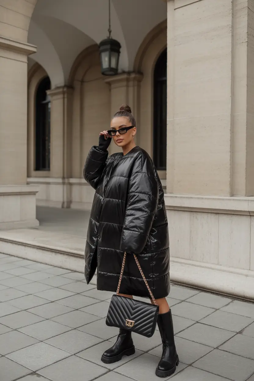 winter outfits All Black with an Edge