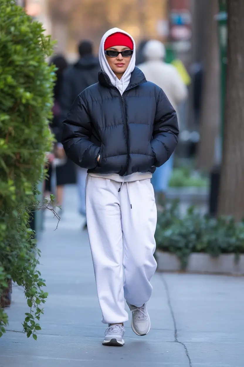 winter outfits Streetwear Layers with a Bold Twist