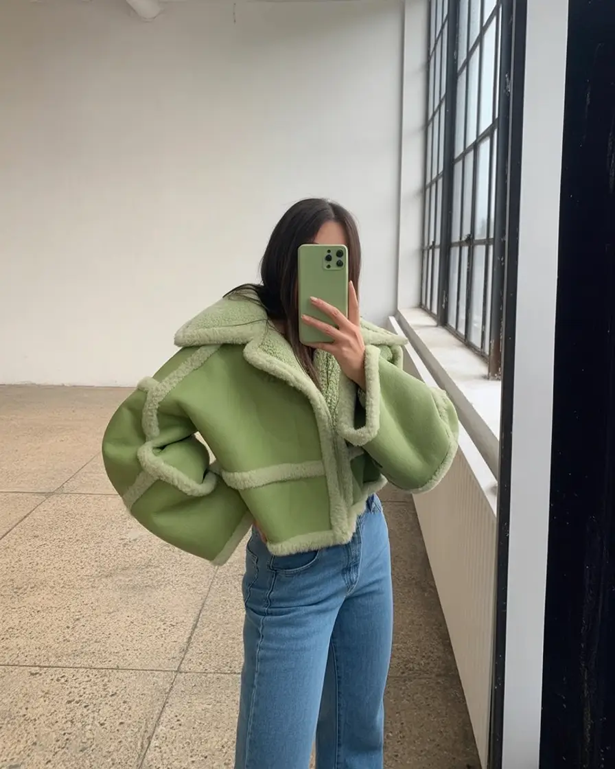 winter outfits Pastel Energy in a Cropped Jacket