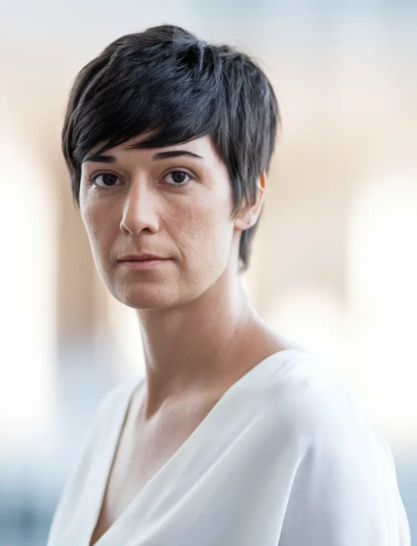 short winter haircuts 2025 - 2026 Textured Pixie with Soft Layers