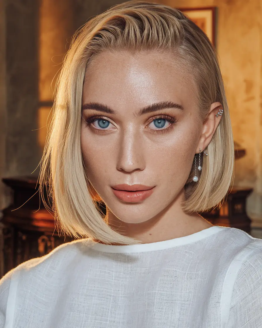 short winter haircuts 2025 - 2026 Slicked-Back Blonde Bob