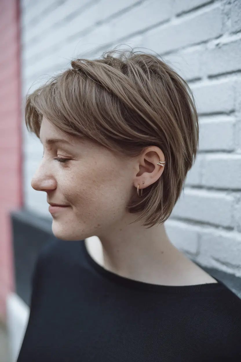 short winter haircuts 2025 - 2026 Soft Layered Bob with Natural Texture