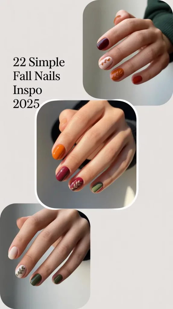Simple Fall Nails Inspo 2025: Cute Almond, Square & Short Nail Ideas for Autumn