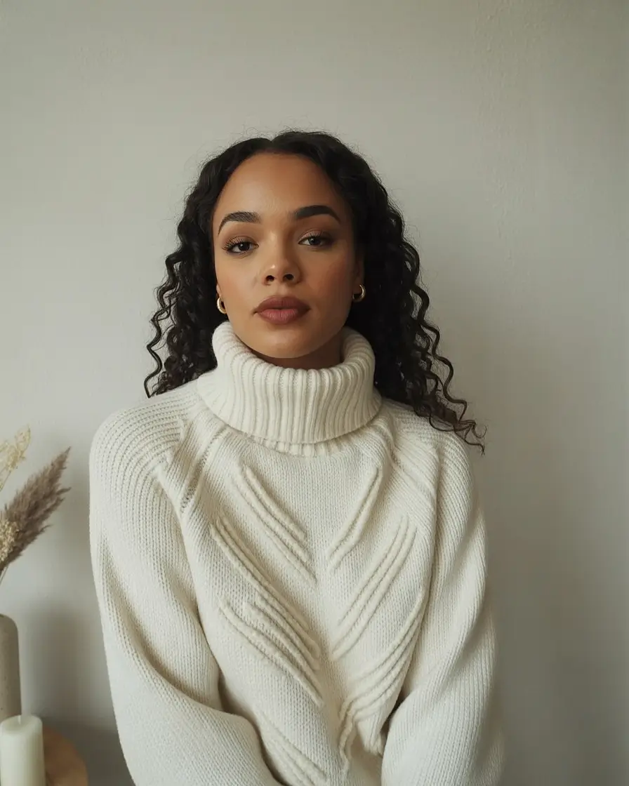 winter hairstyles for chubby rounded face black women middle part curls