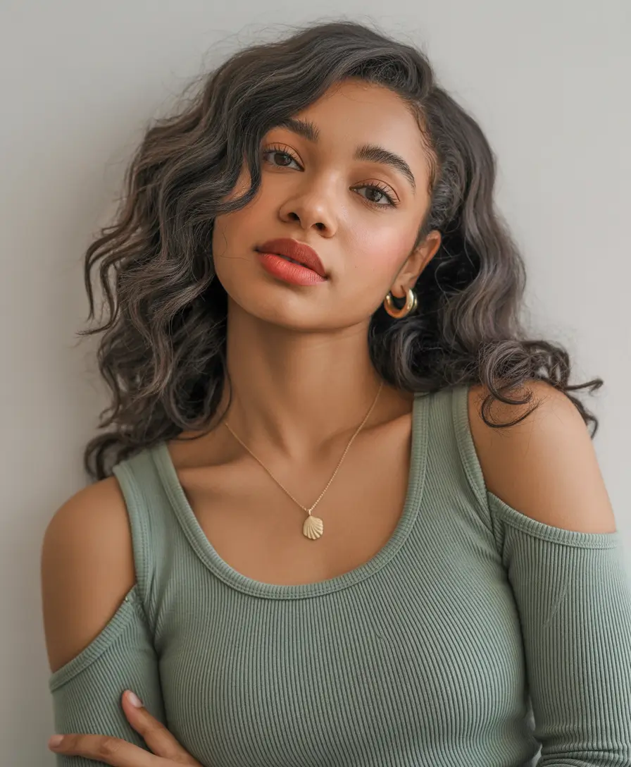 winter hairstyles for black women short soft shoulder length waves