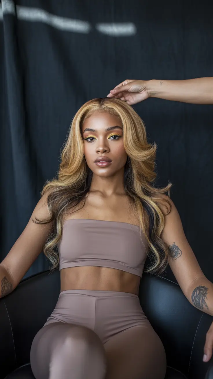 winter hairstyles for black women wigs bold blonde glam waves