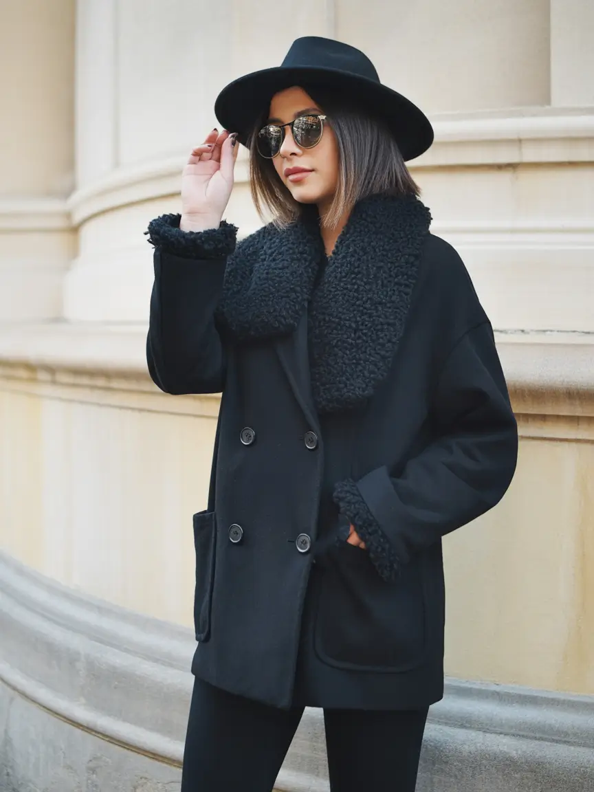 winter going out outfit night 2025 all black confidence