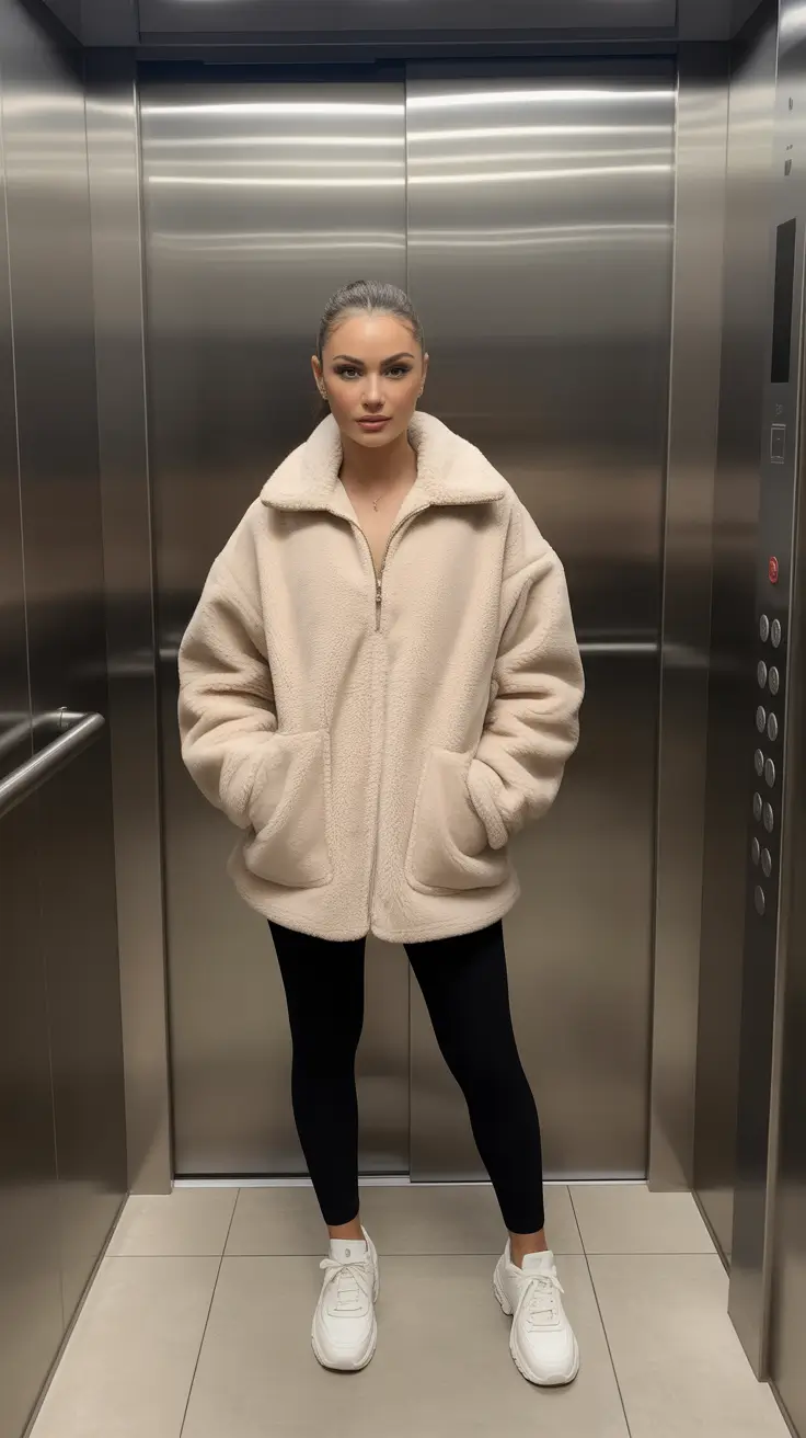 trendy winter outfits 2025 Effortless Cozy in Cream Fleece