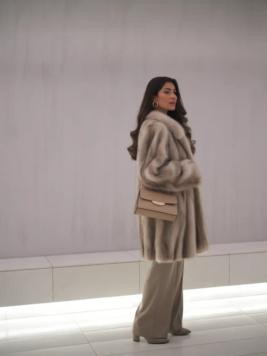 trendy winter outfits 2025 Classic Luxury in Monochrome Taupe