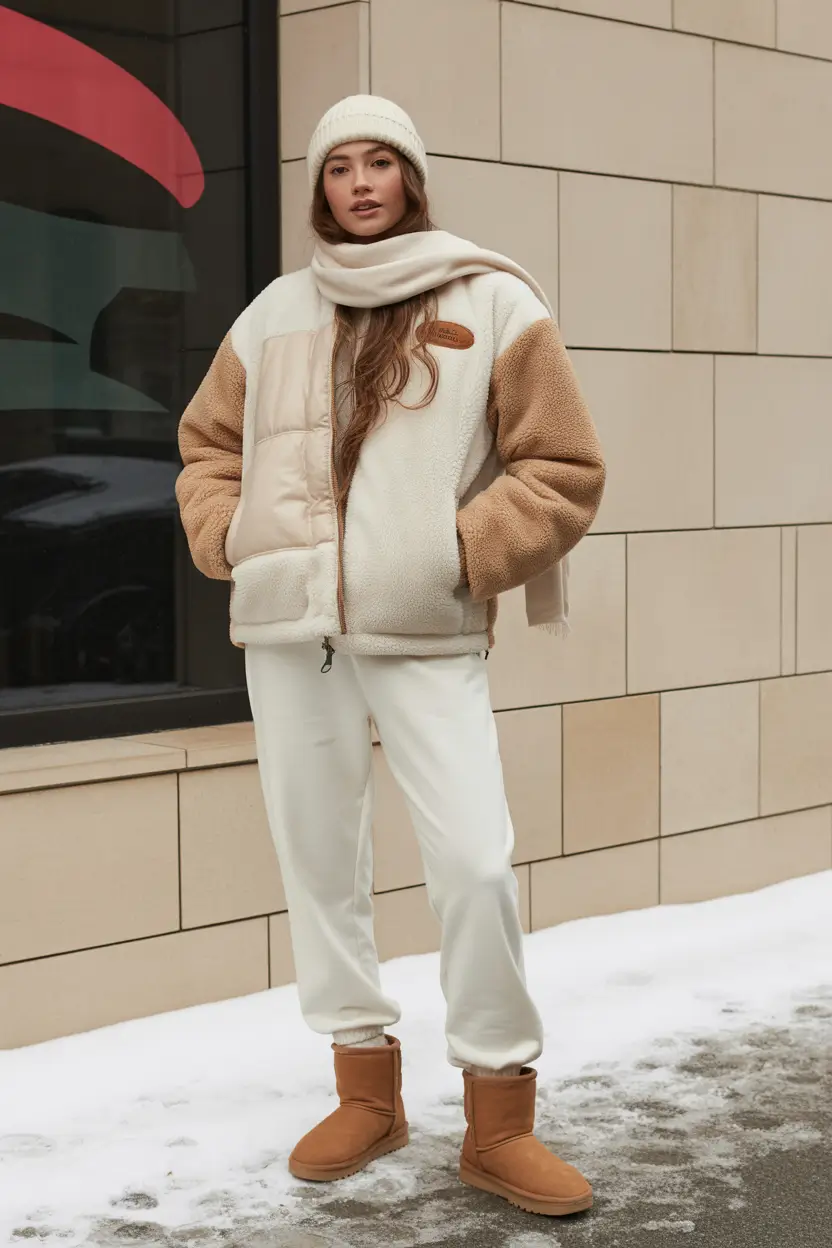 uggs outfit Neutral Cozy Layers