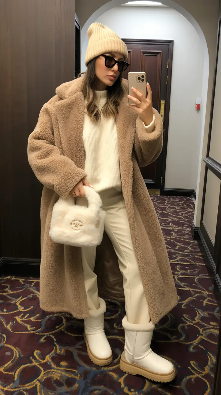 uggs outfit Monochrome Teddy Luxe